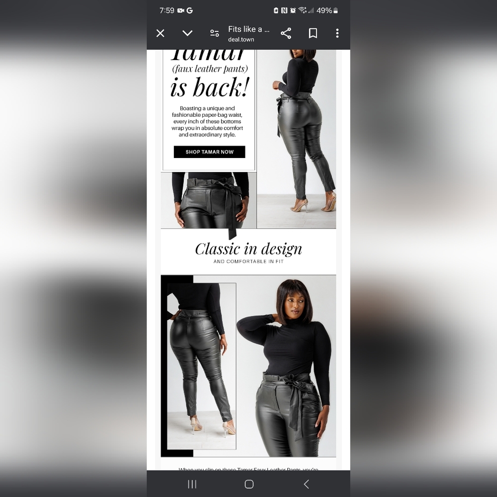 Vegan leather pants